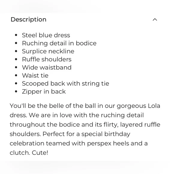 SELFIE LESLIE NWT LOLA RUFFLE SHOULDER RUCHED DRESS - Picture 8 of 9